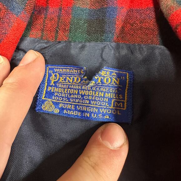 Vintage Pendleton Wool Button Down Plaid Shirt Unlined Coat Size M - Picture 8 of 11